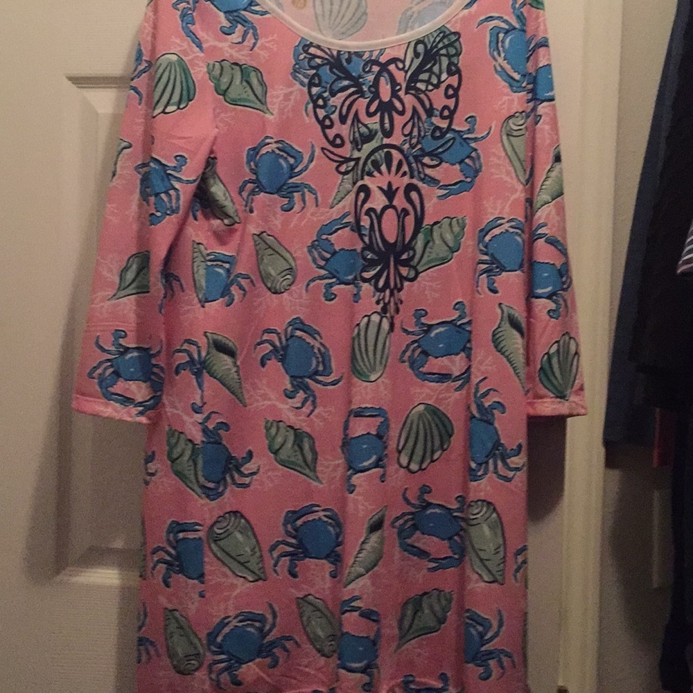 Simply Southern scoop neck crab print dress